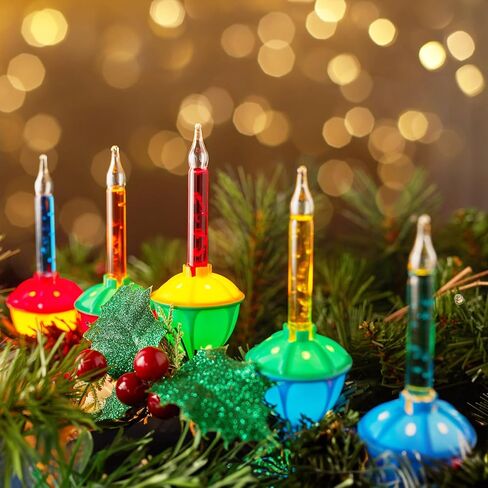 Brightown Christmas Bubble Lights Candle Lamp, Christmas Bubble Nights Lights with 5 Counts Bulbs, Plug in Christmas Window Candles Lamps, E12 Base, Vintage Bubble Lights for Holiday Home Decorations in Saudi Arabia