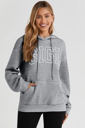 UNIQUEONE Grandma Sweatshirt Women Hoodies: Gigi Sweatshirts For Grandma Nana Life Waffle Drawstring Hooded With Pocket in Saudi Arabia