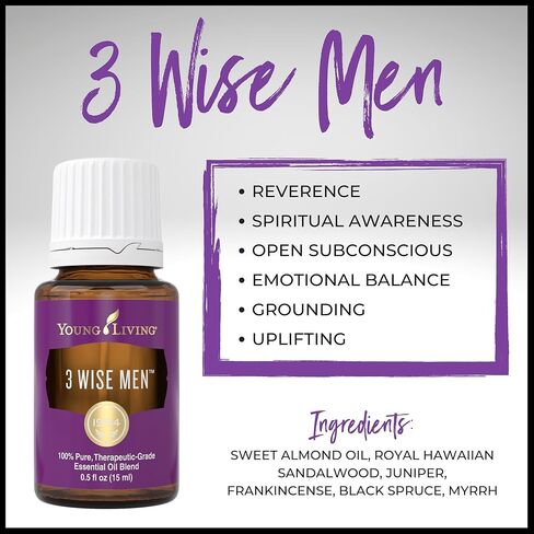 Young Living 3 Wise Men - 15ml - Spiritual Awareness Essential Oil Blend for Peaceful Sleep, Relaxation, and Meditation - Almond Oil Base Aromatherapy in Kuwait