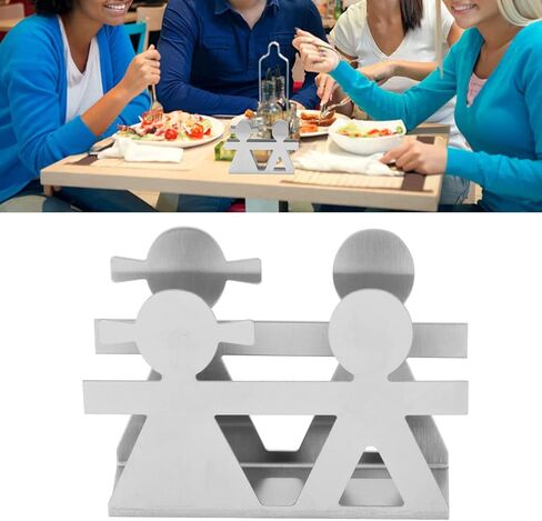 Napkin Holder, Standing Table Napkin Holder Standing Figure Boy and Girl Tissue Dispenser for Indoor Outdoor Dinner Kitchen Restaurant Home Bar(Gray) in Saudi Arabia