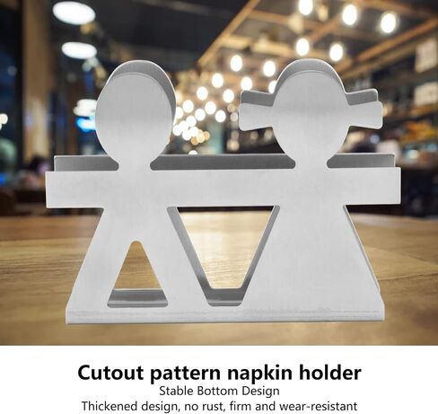 Napkin Holder, Standing Table Napkin Holder Standing Figure Boy and Girl Tissue Dispenser for Indoor Outdoor Dinner Kitchen Restaurant Home Bar(Gray) in Saudi Arabia