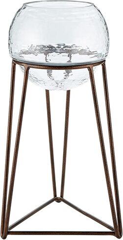 حامل الشموع ذو العمود الزجاجي رقم 47 والرئيسي، صغير، برونزي قديم in Kuwait