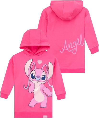 Disney Stitch Hoodie For Girls | Stitch And Angel Girls Hoodie | Girls Long Hoodie | Stitch Clothes For Girls | Sizes 6 To 14 in Saudi Arabia
