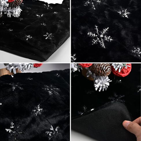 yuboo Fur Christmas Table Runner White and Silver Sequin Snowflakes, 72 inches Snow Furry Dresser Runner for Xmas Christmas Table Bed Decorations in Saudi Arabia