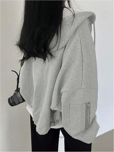 GORGLITTER Women's Oversized Zip Up Hoodie Baggy Long Sleeve Cute Comfrt Fall Travel Hoodie with Hidden Pockets 2025 in Saudi Arabia