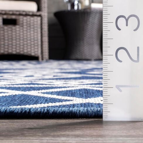 سجادة NuLOOM Celine Aztec للأماكن الداخلية/الخارجية، مقاس 5x8، أزرق in Saudi Arabia