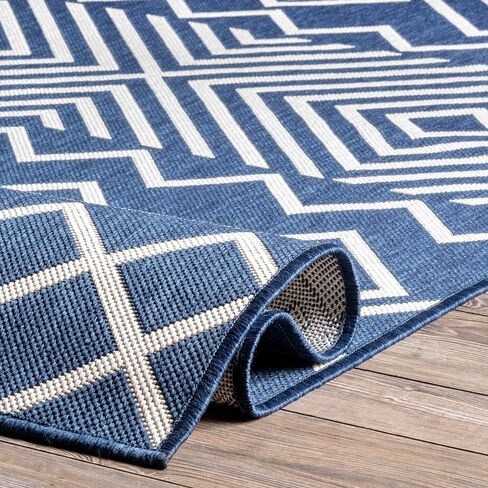سجادة NuLOOM Celine Aztec للأماكن الداخلية/الخارجية، مقاس 5x8، أزرق in Saudi Arabia
