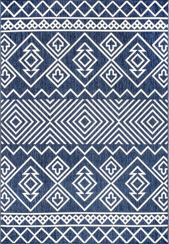 سجادة NuLOOM Celine Aztec للأماكن الداخلية/الخارجية، مقاس 5x8، أزرق in Saudi Arabia