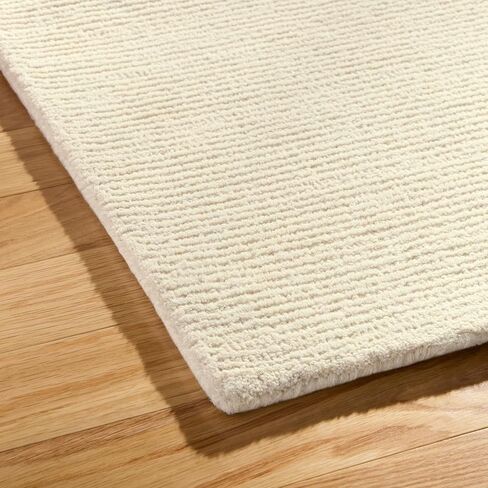 TOWN & COUNTRY LUXE Rita Ribbed Textured Hand Tufted 100% Wool Area Rug, Taupe/Ivory, 8"x10" in Kuwait