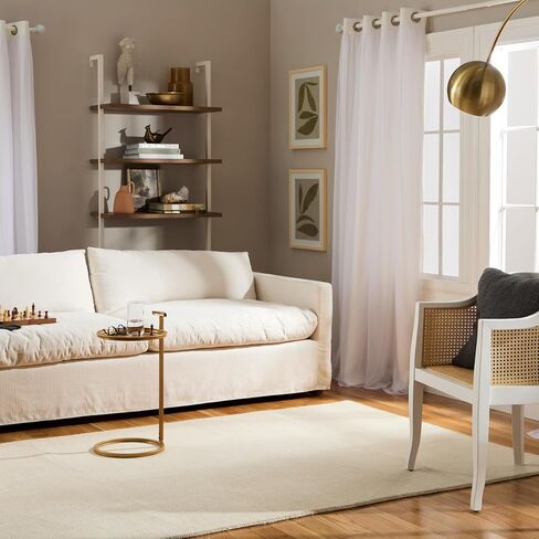 TOWN & COUNTRY LUXE Rita Ribbed Textured Hand Tufted 100% Wool Area Rug, Taupe/Ivory, 8"x10" in Kuwait