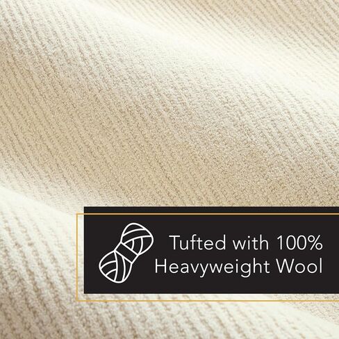 TOWN & COUNTRY LUXE Rita Ribbed Textured Hand Tufted 100% Wool Area Rug, Taupe/Ivory, 8"x10" in Kuwait