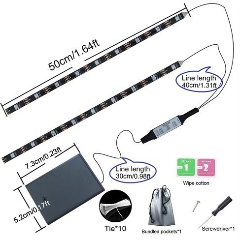 Led Bike Frame Light Strip,Can Be Cropped,Bike Lights for Night Riding,Safety Waterproof RGB Colorful Lamp for Outdoor Bike Lighting Accessories (2 * 1.64ft) in Saudi Arabia