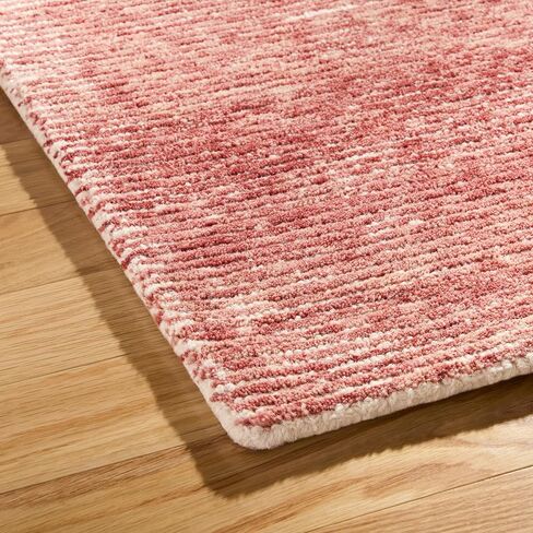 TOWN & COUNTRY LUXE Rita Ribbed Textured Hand Tufted 100% Wool Area Rug, Taupe/Ivory, 8"x10" in Kuwait