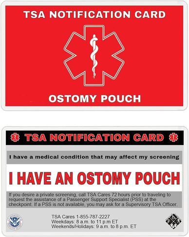 TSA Notification Card for Ostomy/Colostomy Pouch/Bag - Wallet Version (2) in Saudi Arabia