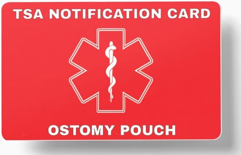 TSA Notification Card for Ostomy/Colostomy Pouch/Bag - Wallet Version (2) in Saudi Arabia