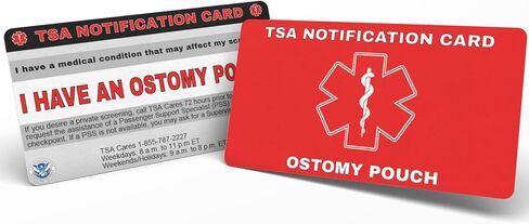 TSA Notification Card for Ostomy/Colostomy Pouch/Bag - Wallet Version (2) in Saudi Arabia