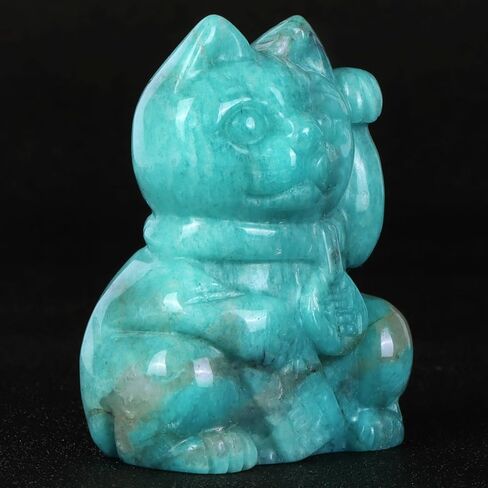 Artistone 2" Yellow Tiger Eye Crystal Lucky Cat Figurine Hand Carved Maneki Neko Money Cats Statue Good Luck Feng Shui Decoration for Home Office with Gift Box in Saudi Arabia