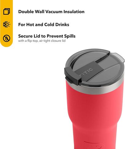 RTIC 20 oz Insulated Tumbler Stainless Steel Coffee Travel Mug with Lid, Spill Proof, Hot Beverage and Cold, Portable Thermal Cup for Car, Camping, Graphite in Kuwait