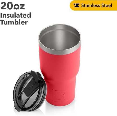 RTIC 20 oz Insulated Tumbler Stainless Steel Coffee Travel Mug with Lid, Spill Proof, Hot Beverage and Cold, Portable Thermal Cup for Car, Camping, Graphite in Kuwait