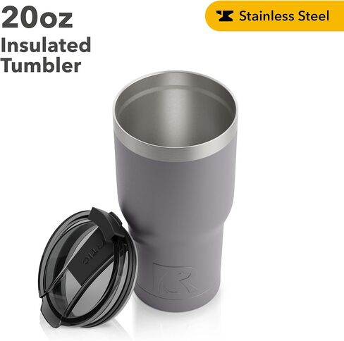 RTIC 20 oz Insulated Tumbler Stainless Steel Coffee Travel Mug with Lid, Spill Proof, Hot Beverage and Cold, Portable Thermal Cup for Car, Camping, Graphite in Kuwait