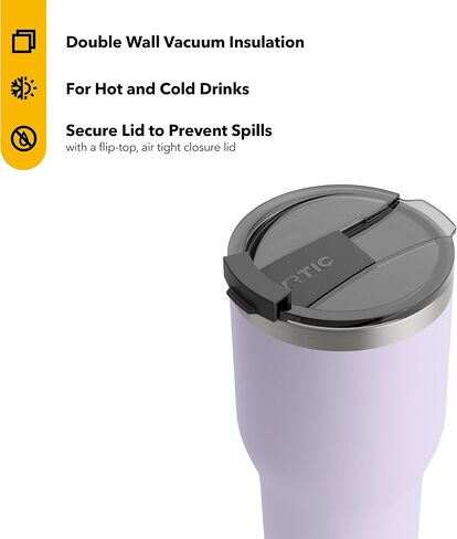 RTIC 20 oz Insulated Tumbler Stainless Steel Coffee Travel Mug with Lid, Spill Proof, Hot Beverage and Cold, Portable Thermal Cup for Car, Camping, Graphite in Kuwait
