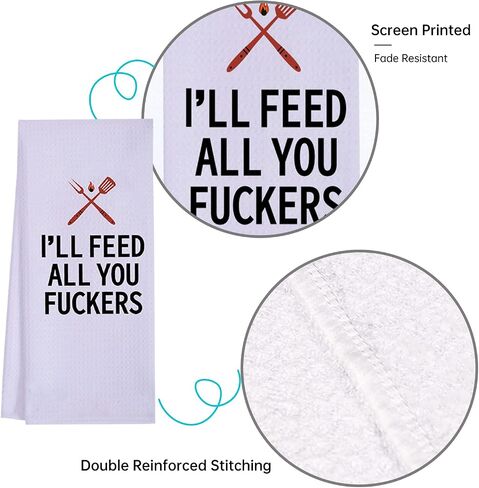 LXOMILL Funny Kitchen Towels for Men, Women, BBQ Grilling Cooking Dish Towels, Funny Birthday Gifts for Husband, Dad, Boyfriend, Friend, Hilarious Gag Gift for Chefs in Saudi Arabia