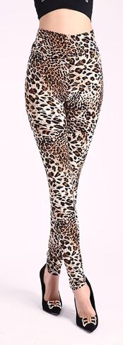 Fashion Pattern Print Leggings for Women,Cozy Beautiful Soft Printed Workout Legging Pants,Leopard/paw/Love Legging Pants in Kuwait