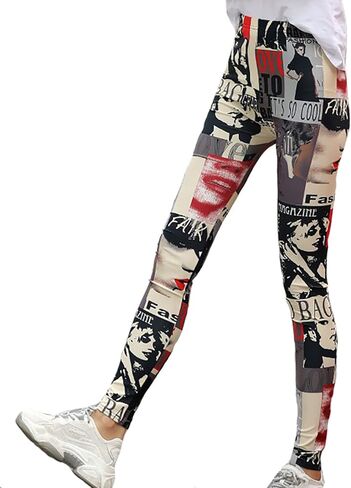Fashion Pattern Print Leggings for Women,Cozy Beautiful Soft Printed Workout Legging Pants,Leopard/paw/Love Legging Pants in Kuwait