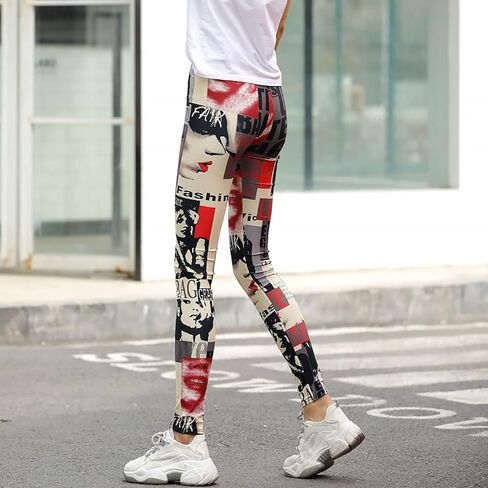 Fashion Pattern Print Leggings for Women,Cozy Beautiful Soft Printed Workout Legging Pants,Leopard/paw/Love Legging Pants in Kuwait