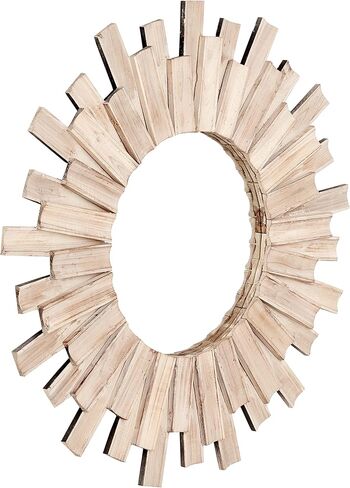 تصميم مميز من Ashley Braylon مرآة مستديرة معاصرة مقاس 32 بوصة مع تصميم زجاجي مقطوع بالفسيفساء، فضي in Kuwait