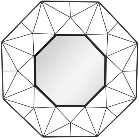 Medium Octagonal Black Metal Frame Modern Mirror (25 in. H x 25 in. W) in Saudi Arabia