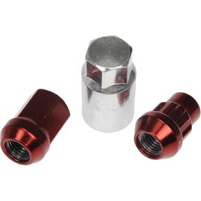 Dorman 713-375E Red Acorn Wheel Nut Lock Set Compatible with Select Models, 20 Pack