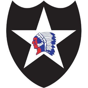 US Army - 2nd Infantry Division Patch Reflective Decal - 3.5 Inch Tall Full Color Decal On 3M Reflective Material, Sticker
