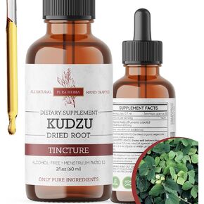 Kudzu Root Extract, Kudzu Organic Supplement Anti Alcohol, Alcohol Free, Vegan - 2 Fl Oz
