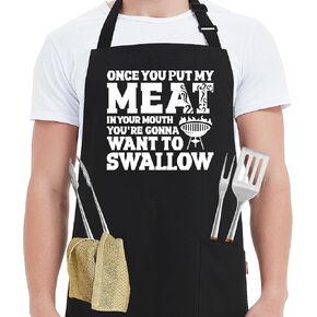 Kaidouma Funny Grill Aprons for Men - May The Forks Be With You - Men’s Funny Chef Cooking Grilling BBQ Aprons with 2 Pockets - Birthday Father’s Day Christmas Gifts for Dad, Husband, Movie Fans