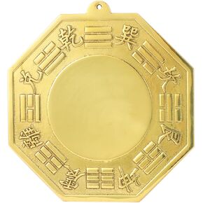 4.3inch Chinese Feng Shui Pure Copper Bagua Mirror,Concave Mirror Improve Luck, Increase Wealth