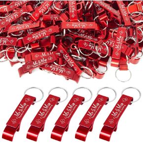 100pcs Aluminum Bottle Opener Keychain Bulk Thank You Wedding Favors for Guests Beer Opener Engraved Wedding Guest Gifts Birthday Bar Bartender Wedding Party Favor Graduation Souvenirs (Black)