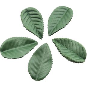 TAODAN 100PCS Faux Dark Green Leaves Single Piece Rayon Fabric Rose Leaves 5.5CM Gift Box Fake Leaves Decoration for Wedding Bouquets Scenery Christmas Decorations Bonsai Plants Accessories