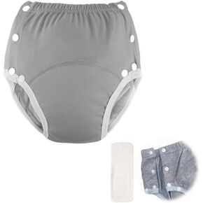 Patients Underwear,Post Surgery Underwear with Snaps,Washable Incontinence Underwear with Movable Diaper,Patient Care Pants for The Elderly,Postpartum(Black,M)