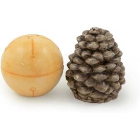 Boston International Holiday Ceramic Salt & Pepper Shakers, 2.5 x 3-Inches, Fancy Forest Star & Tree