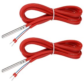 Create idea 2Pcs NTC5K NTC 5K Temperature Sensor Cable with PVC Line -50? to 200? Double-Rolled Stainless Steel Temperature Probe Temperature Sensor