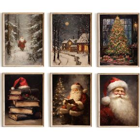 Kizbok Vintage Wall Art Prints -Vintage Gallery Wall Art Eclectic French Country Decor, Vintage Canvas Painting Prints for Wall Decor Countryside Landscape Floral Aesthetic Pictures, French Farmhouse Poster for Bedroom Living Room Decor-Unframed