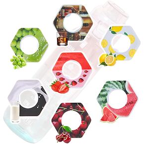 Flavored Circle Water Bottle 34 oz Air Water Bottle with 7 Pcs Flavor Pods Mixed Berry Cartridge 0 Cal Sports Plastic Water Bottles for Healthy Drinking Water Staying Hydrated(Gradient Black)