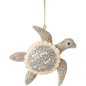 Enesco Jim Shore Heartwood Creek Coastal Sea Turtle Hanging Ornament, 1.1 Inch, Multicolor