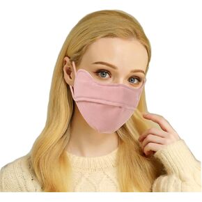 Winter Face Mask, Warm Windproof Mask, Sun Protection Wind Protection for Winter Outdoor Sports Breathable, Washable Reusable (Pink)