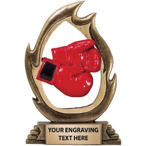 Crown Awards 7.25" Scorcher Boxing Sculpture, Highly Detailed Resin Boxing Sculptures with Customized Engraving Prime