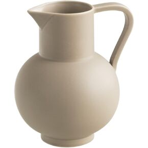 France Style Flower Vase with Handle, Water Pot/Dry Flower Vase, Minimalist Decor for Living Room, Dining Table & Bedroom (Crème)