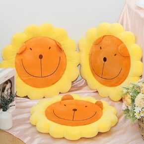 3 Pcs 17'' Sunflower Floor Pillow Flower Plush Pillow Fall Seating Cushion Mat Sunflower Shaped Pillow 3D Throw Pillow Soft Toy for Adults Home Bedroom Sofa Chair Couch Decor