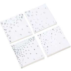 100 PK Gold Napkins - 4 Assorted Designs - 3-Ply Cocktail Napkins Folded 5 x 5 Inches Bar Napkins Disposable Party Napkins Paper Napkins Dinner for Wedding Baby Shower Birthday Graduation 2023