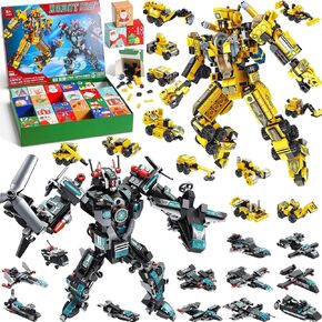 Advent Calendar 2024 for Kids Teens, 24 Days STEM Space Exploration Space Shuttle & Spaceship Building Blocks Christmas Countdown Calendar, 2 Set 12-In-1 Launcher Bricks Rocket Toy for Boy Girl Age 6+